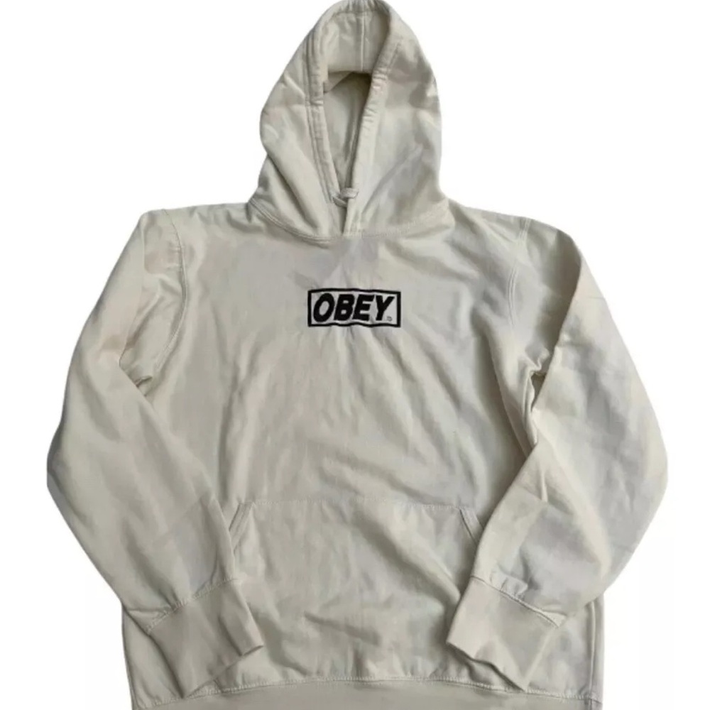 Obey Cream & Black Medium Hoodie